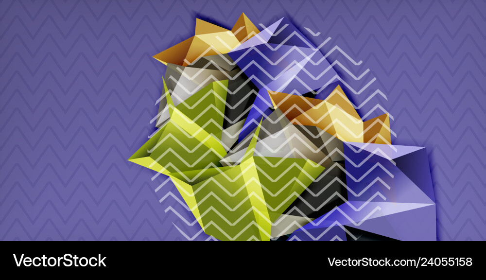 Triangular 3d geometric shapes background Vector Image