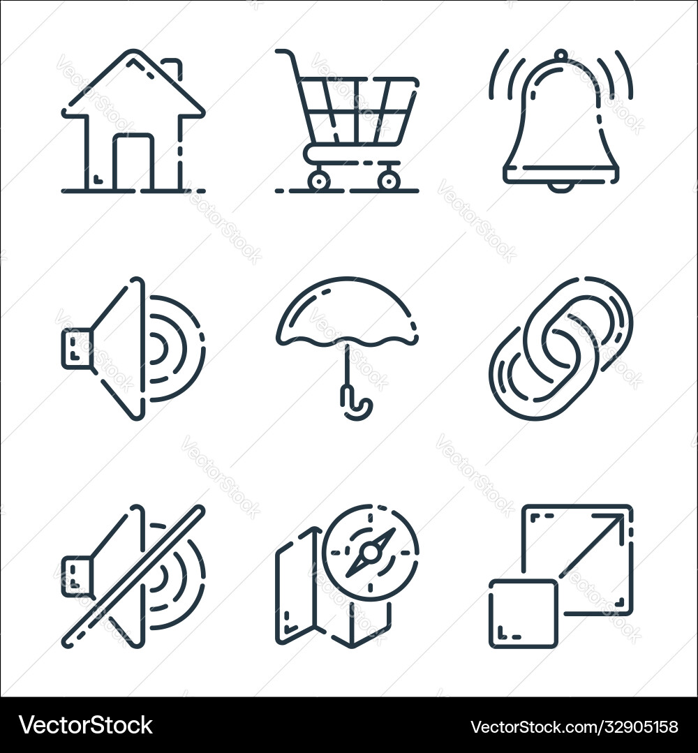 User interface line icons linear set quality Vector Image