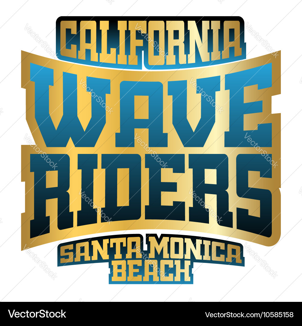 Wave Rider Font Wave riders typography Royalty Free Vector Image