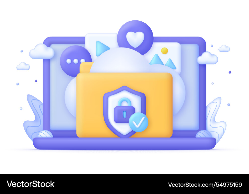 3d database security 3d database security vector image