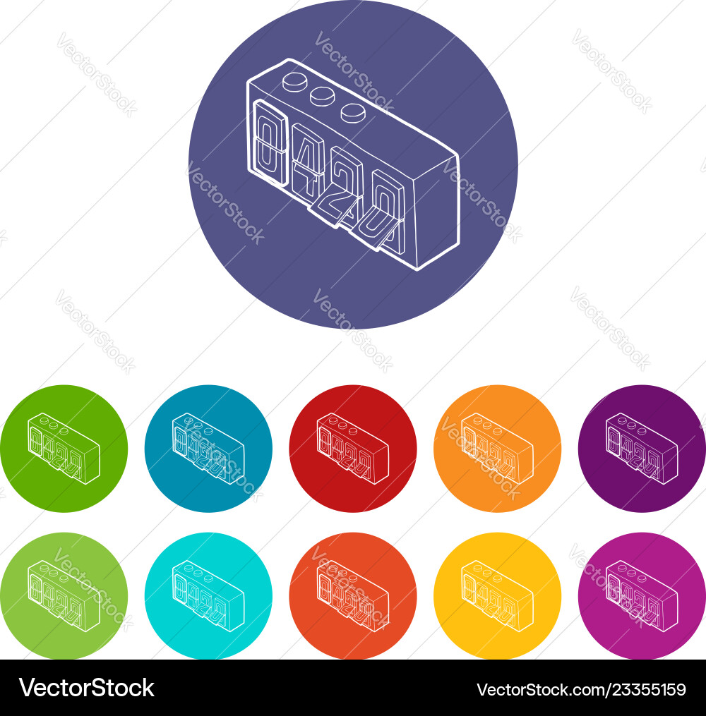 420 on analog flip clock icons set color 420 on analog flip clock icons set color vector image