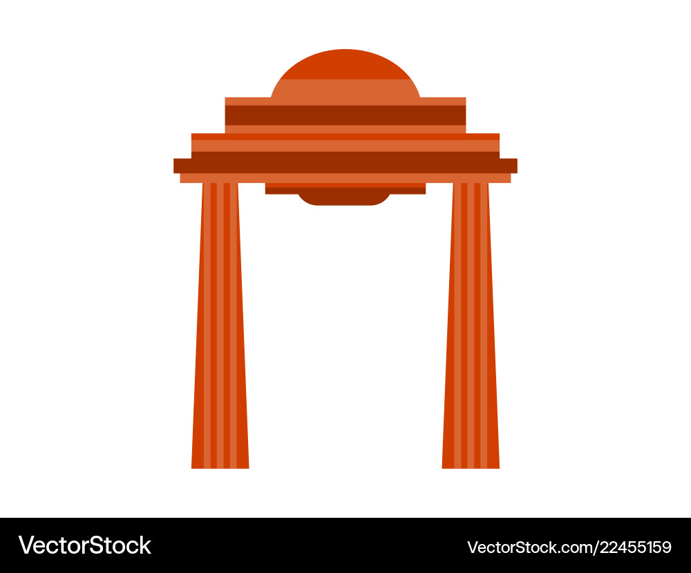 Ancient gate with columns in flat style Ancient gate with columns in flat style vector image