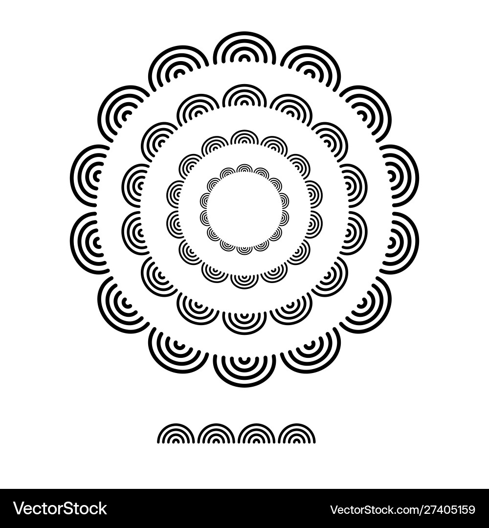Brushs patterns in a circle line black shape Vector Image