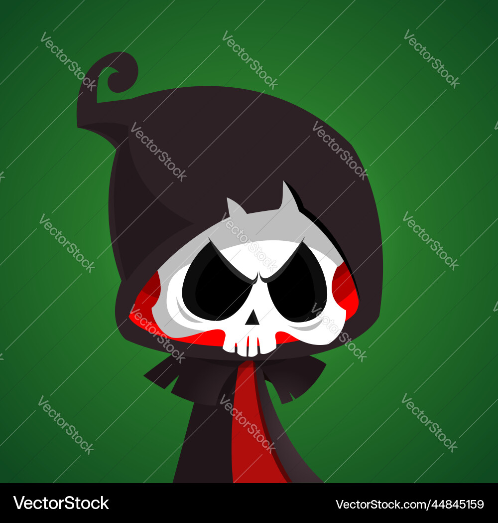 Cartoon grim reaper with scythe halloween scary Vector Image