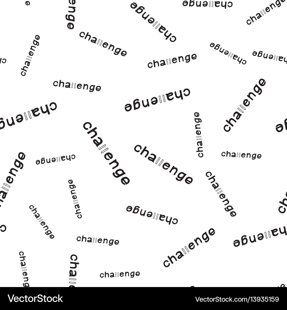 Challenge lettering seamless pattern Vector Image