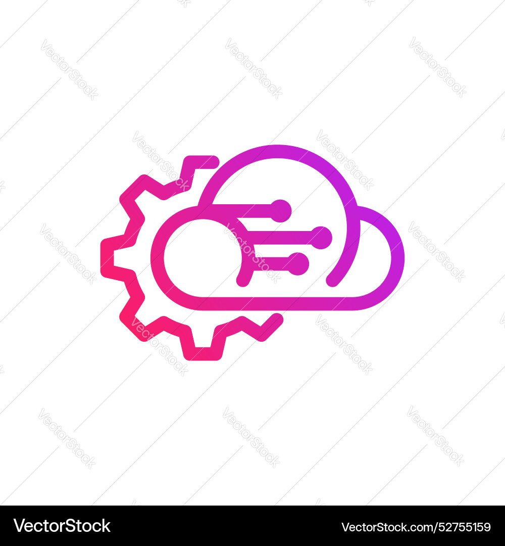 Cloud and gear logo perfect for data storage Cloud and gear logo perfect for data storage Vector Image