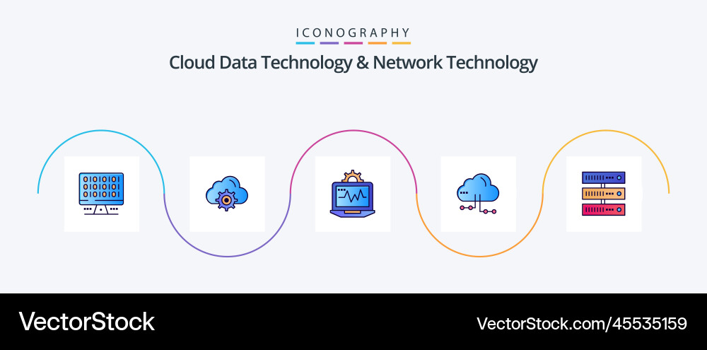Cloud data technology and network line vector image