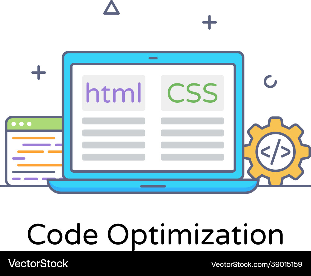 Code optimization vector image