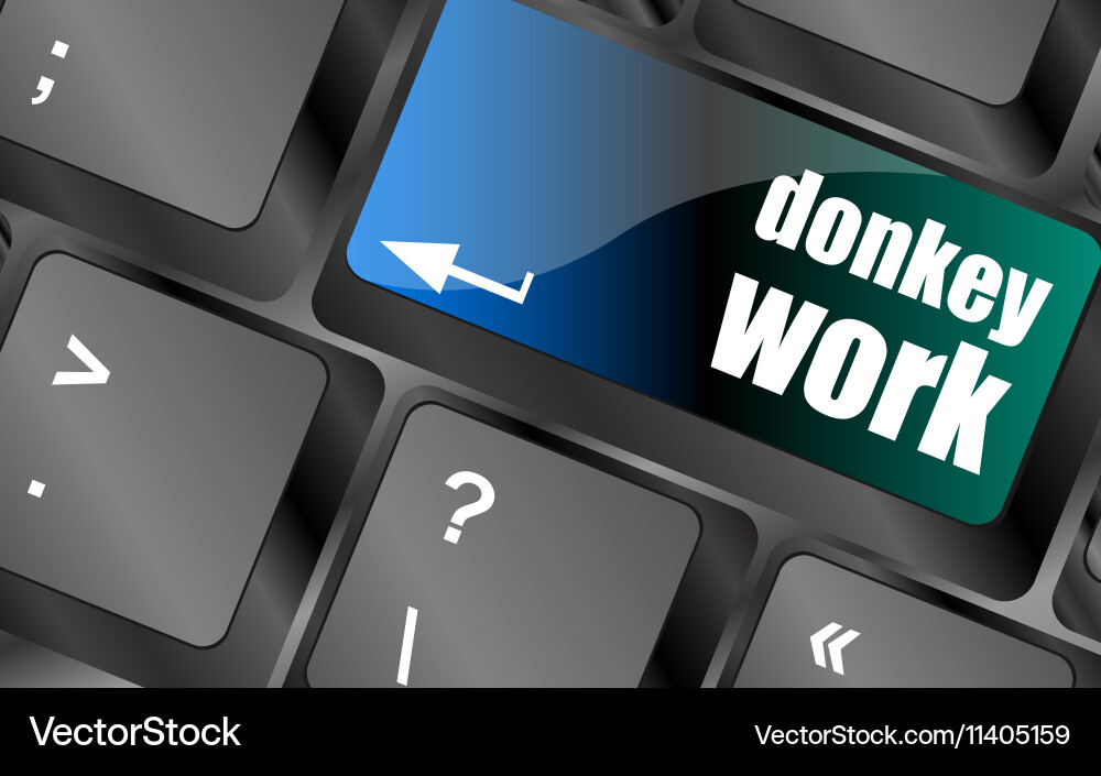 Donkey work button on computer keyboard key Vector Image
