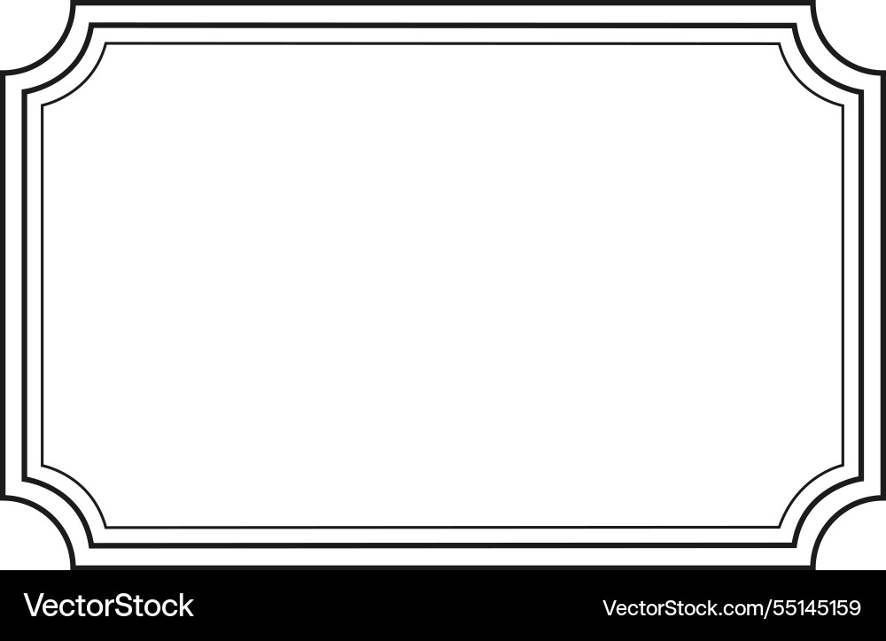 Elegant black frame with rounded corners creating Vector Image