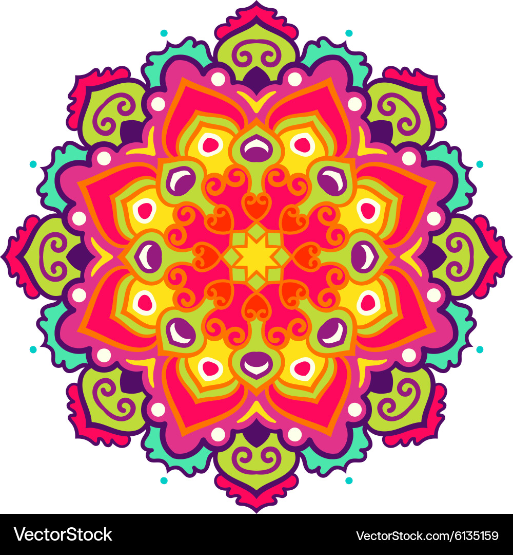 Floral Mandala Ornament Vector Image