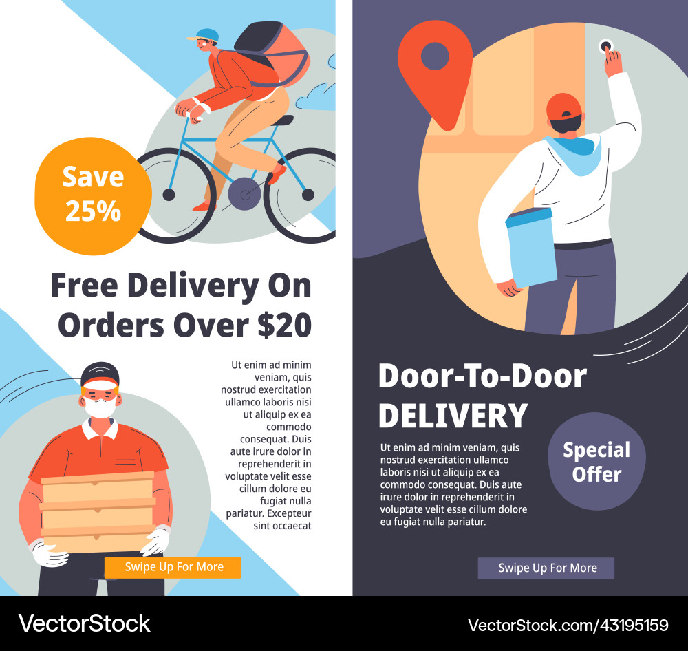 Free delivery on orders door to special offer Free delivery on orders door to special offer vector image
