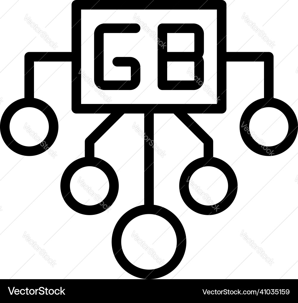 Gigabyte scheme icon outline data memory Gigabyte scheme icon outline data memory vector image