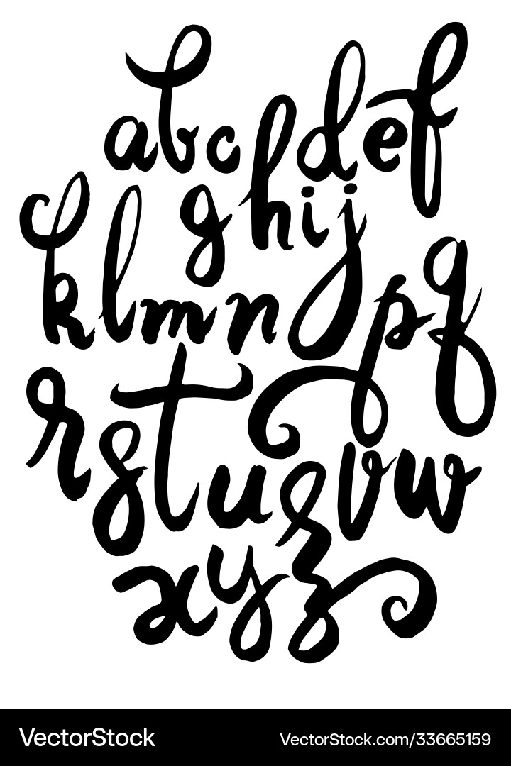Handwritten brush script letters isolated Handwritten brush script letters isolated vector image