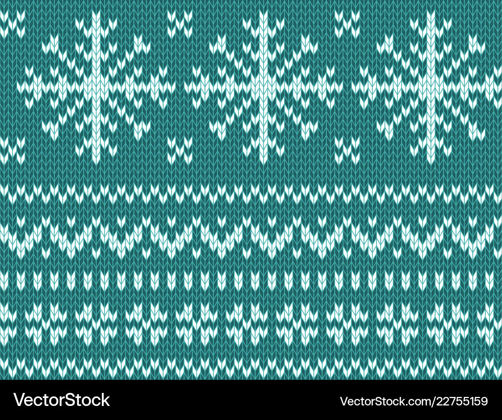 Knitted endless pattern in a snowflake Vector Image
