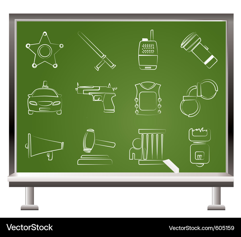 Law Enforcement Icons Vector Image