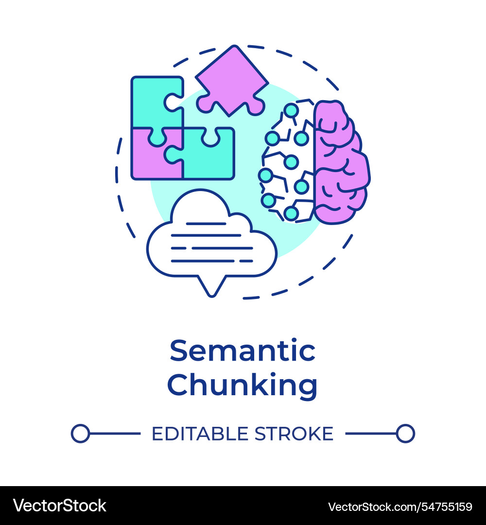 Semantic chunking multi color concept icon Semantic chunking multi color concept icon vector image
