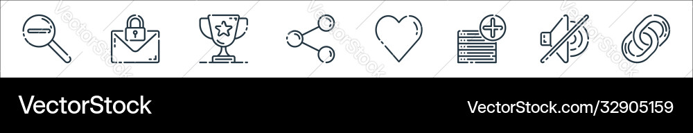 User interface line icons linear set quality User interface line icons linear set quality Vector Image