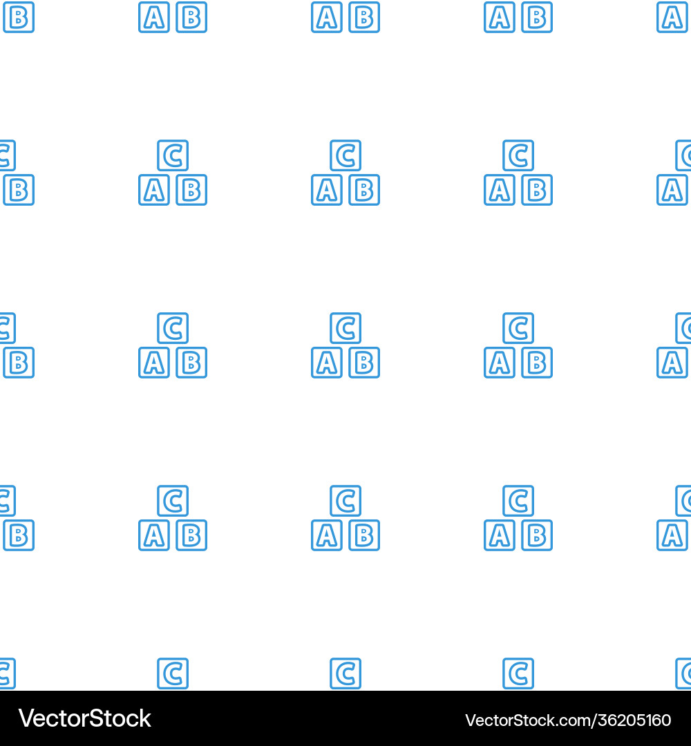 Abc cube icon pattern seamless white background Vector Image