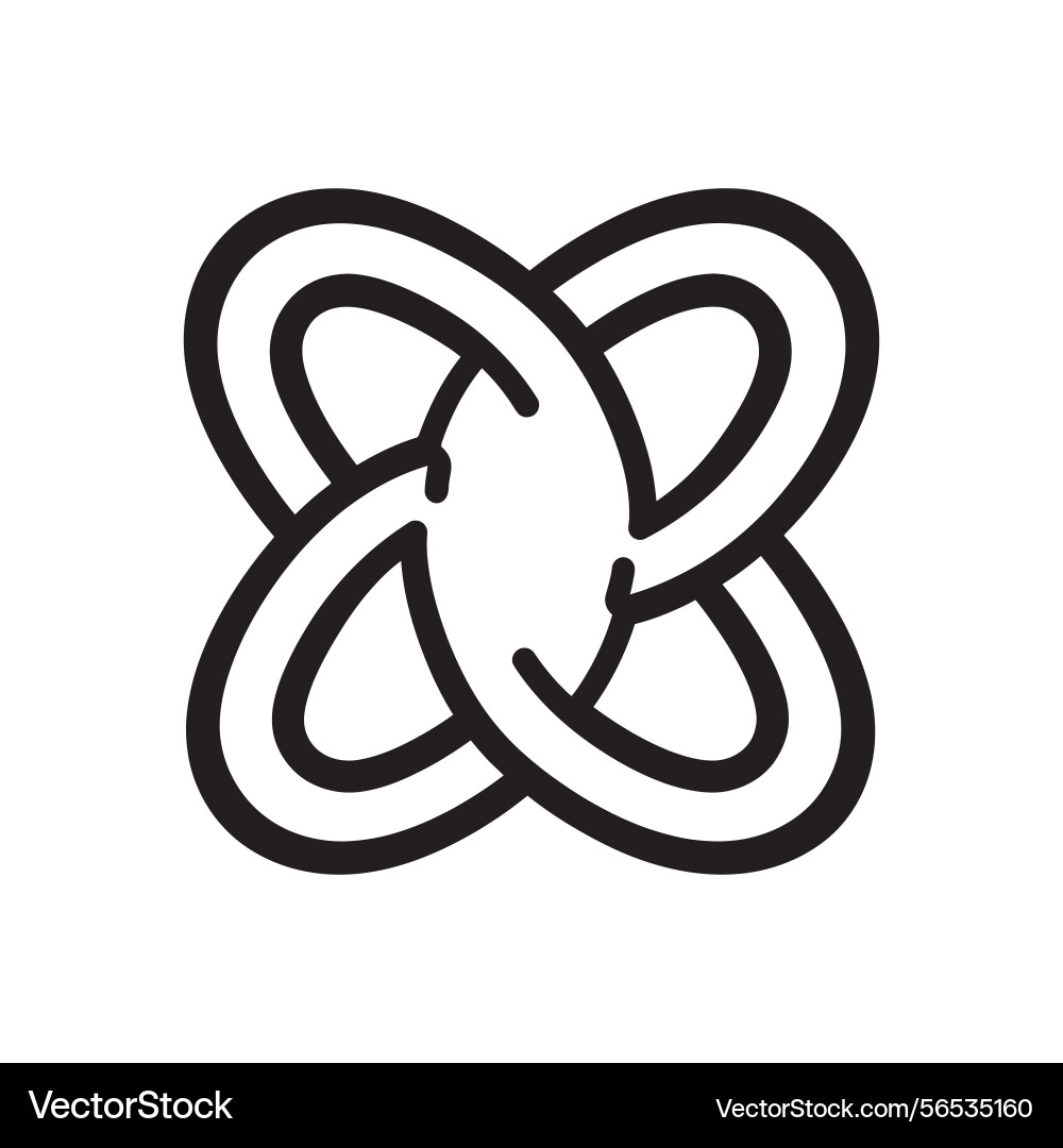 Abstract knot shape in minimalist line style Vector Image