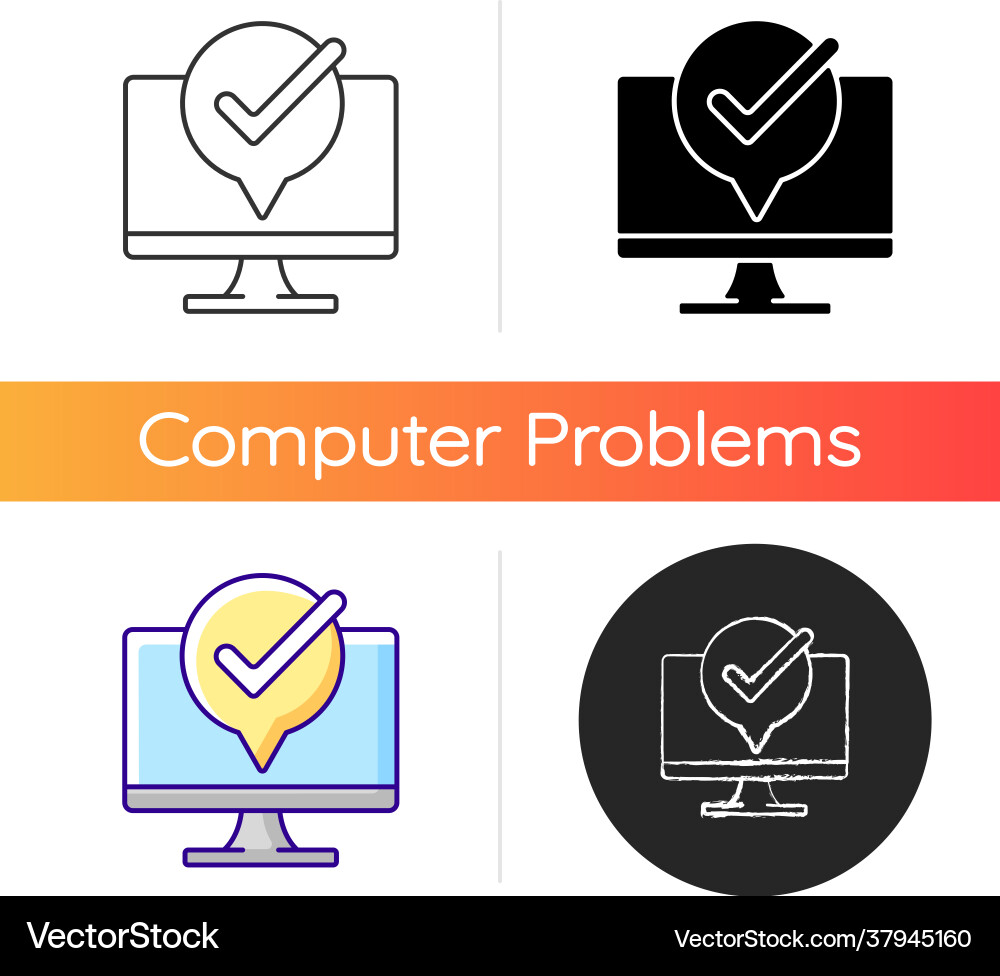 Computer functioning well icon Computer functioning well icon Vector Image