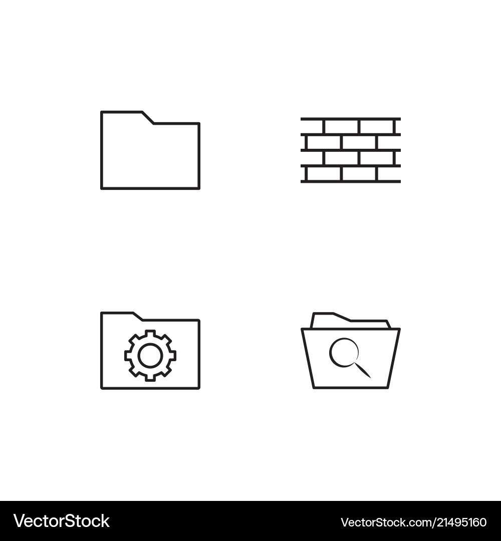 Cyber security linear icons set simple outline vector image