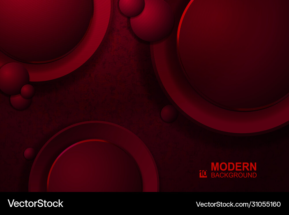 Dark red texture design with marble effect round vector image
