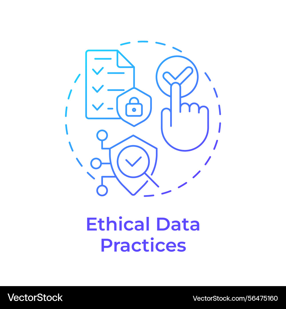 Ethical data practices blue gradient concept icon Ethical data practices blue gradient concept icon vector image