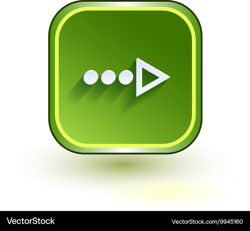 Green web button with arrow right sign rounded vector image