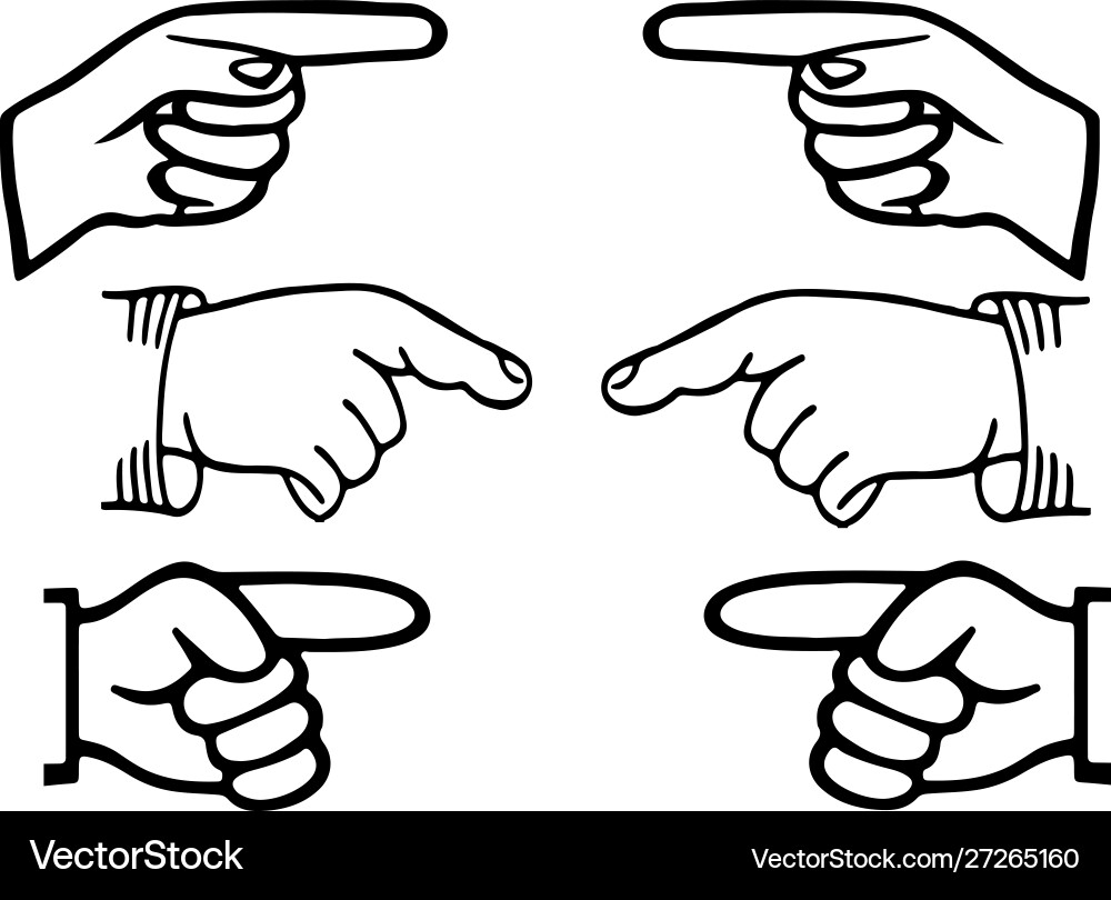 Hand pointer with forefinger on white background Vector Image