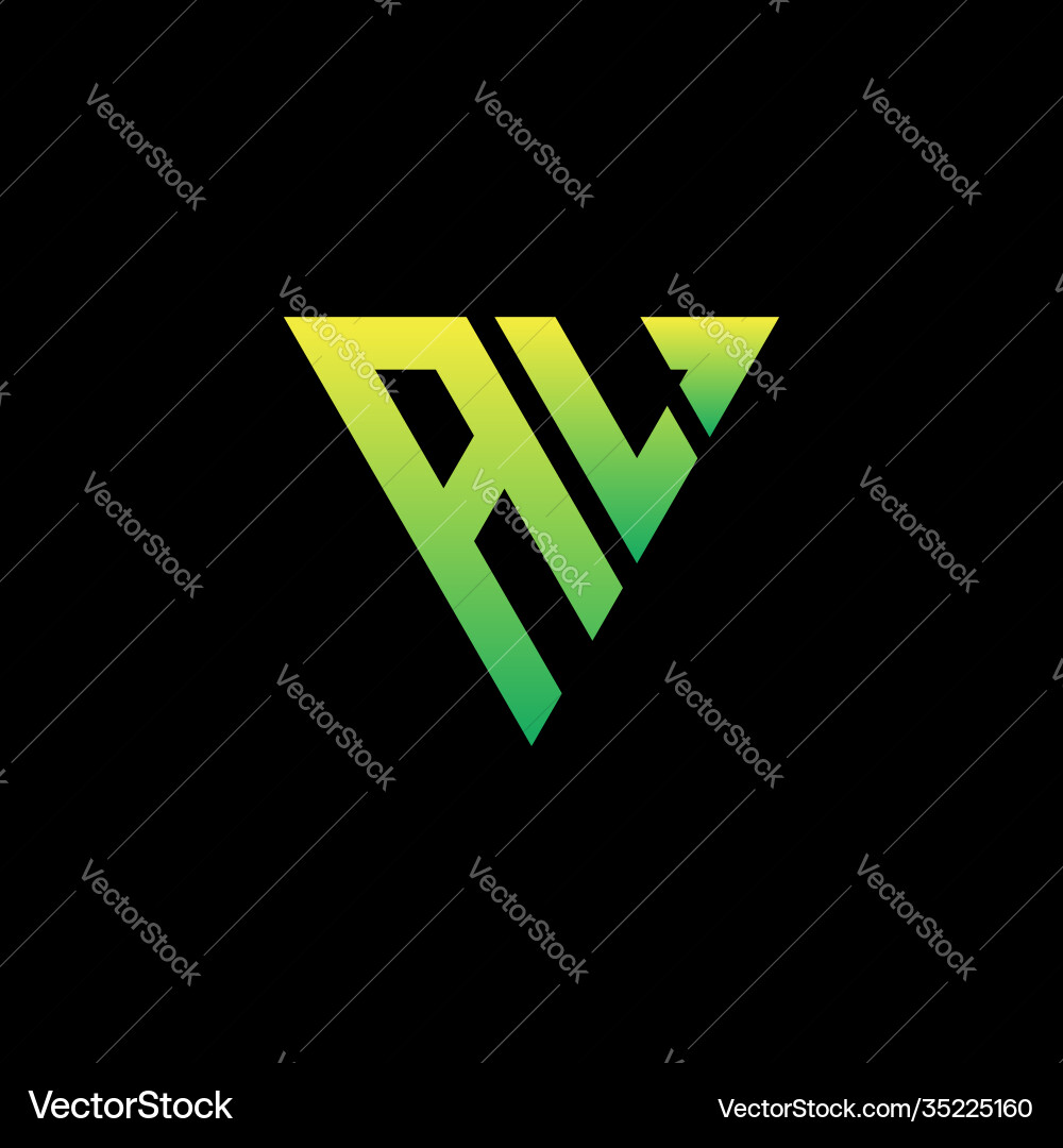 Initial triangle logo monogram with shape Vector Image