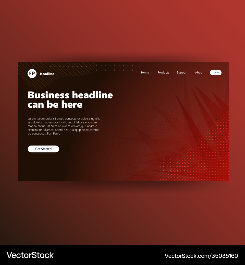 Landing page template with gradient modern webpage Vector Image