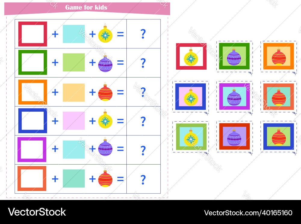 Logic game for children fold the elements vector image