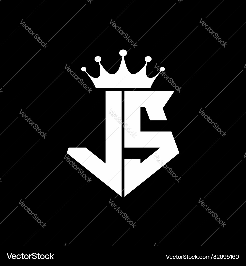 Ls logo monogram shield shape with crown design Vector Image