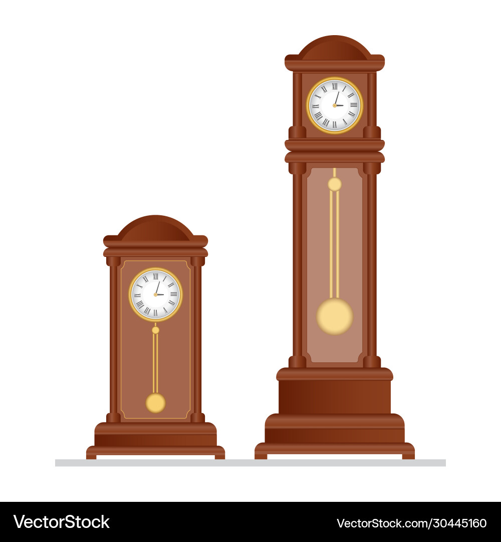 Old retro clock with pendulum Vector Image