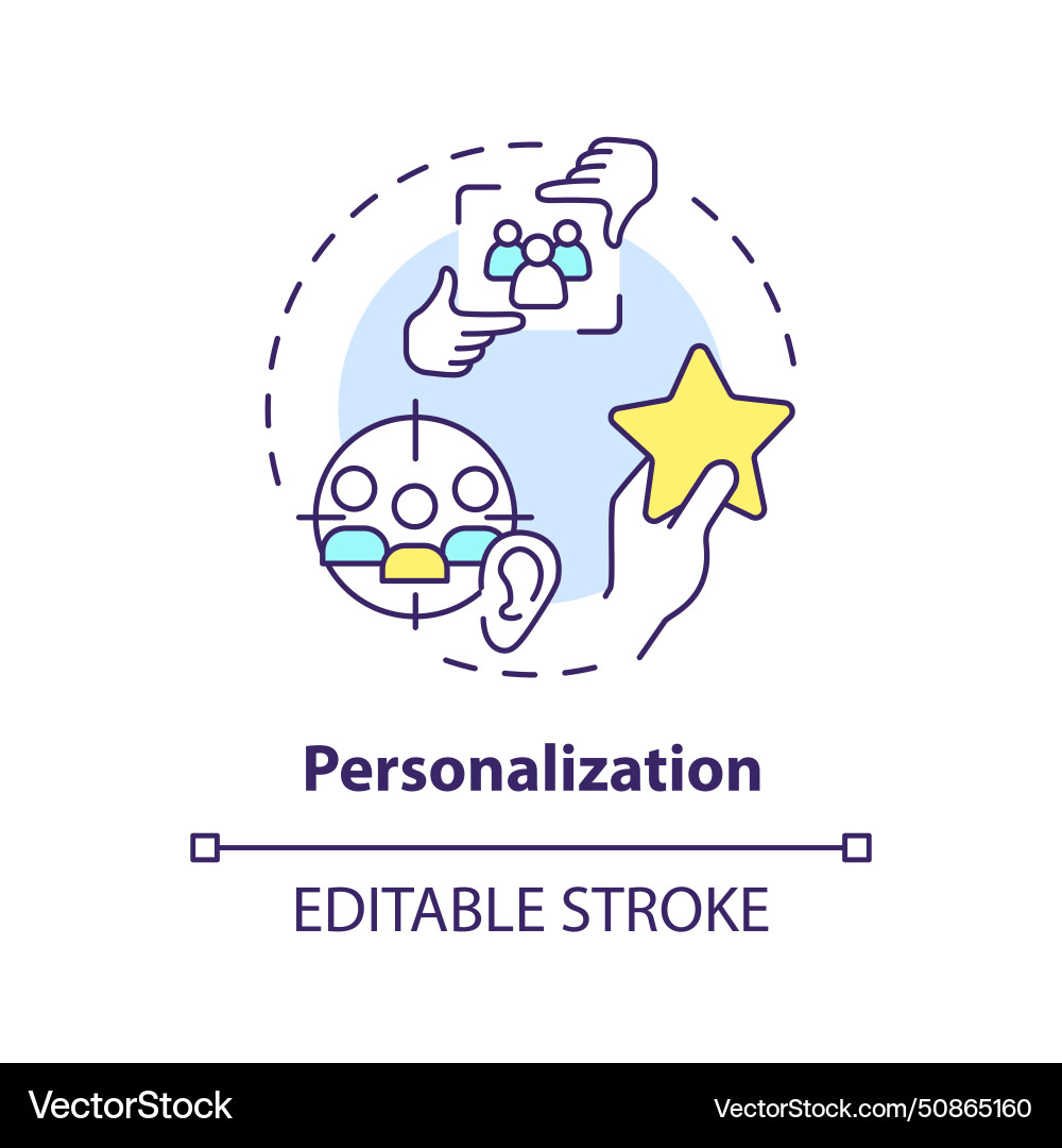 Personalization multi color concept icon Personalization multi color concept icon vector image