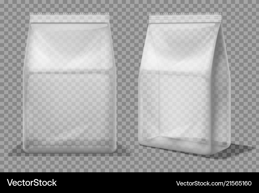 Plastik-Snacktasche transparentes Essen leeren Beutel Plastik-Snacktasche transparentes Essen leeren Beutel vektorbild
