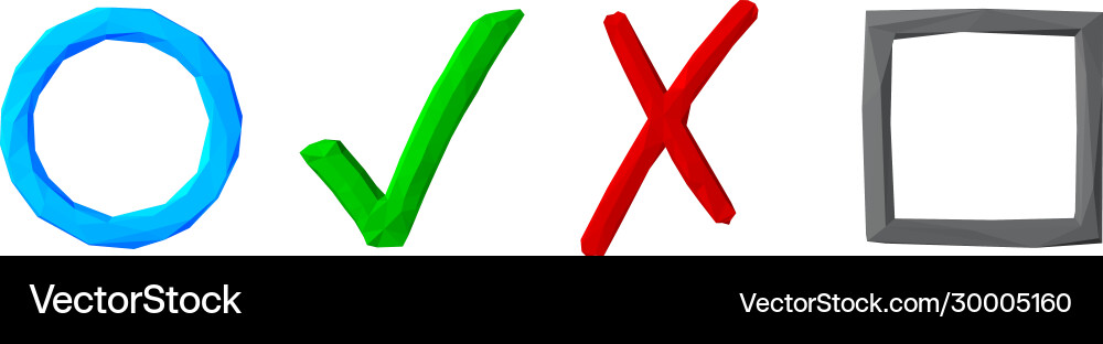 Polygonal checkbox elements vector image