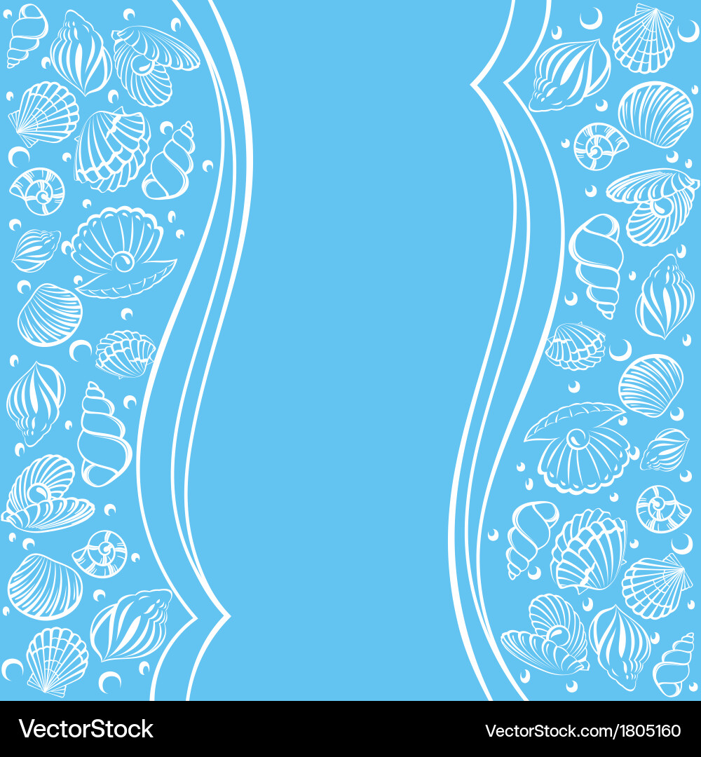 Seashell Card Background Vector Image