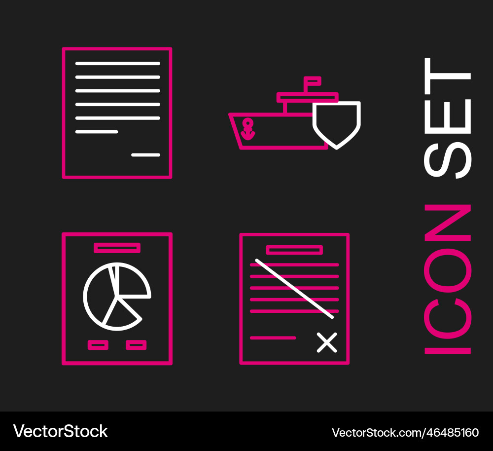 Set line delete file document with graph Set line delete file document with graph vector image