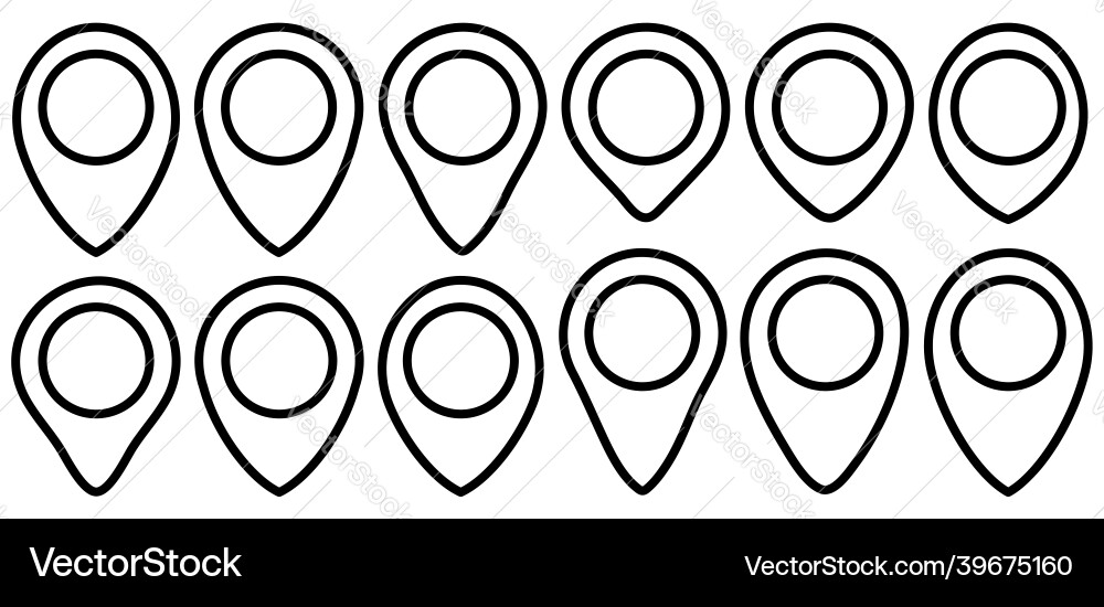 Set of map pointer location symbols web Set of map pointer location symbols web Vector Image