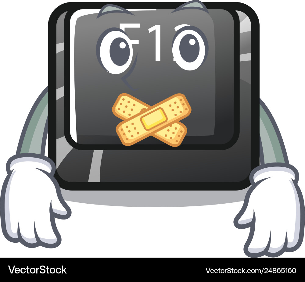 Silent f12 button installed on cartoon computer vector image