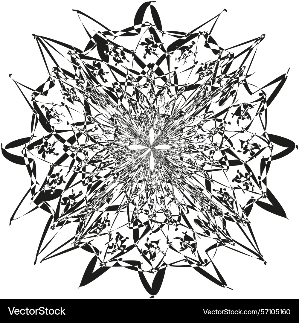 Snowflake shape abstract linear form symmetrical Snowflake shape abstract linear form symmetrical vector image