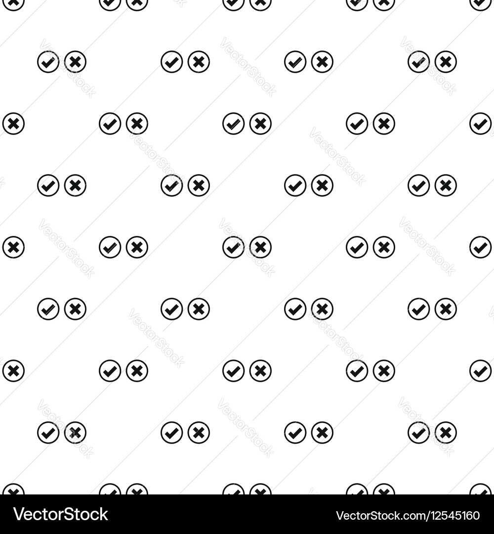 Tick and cross on a circle pattern simple style vector image
