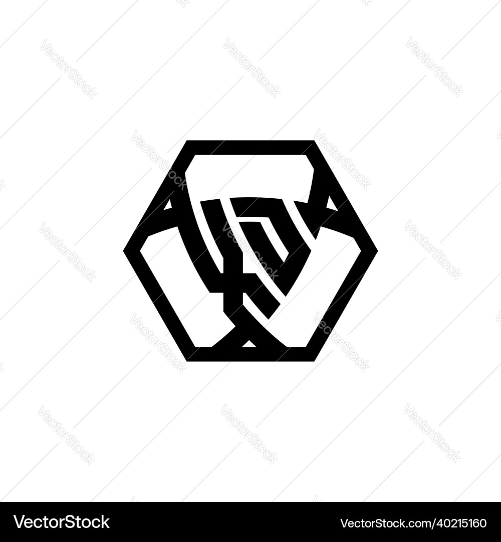 Xd logo monogram triangle shield hexagonal style Vector Image