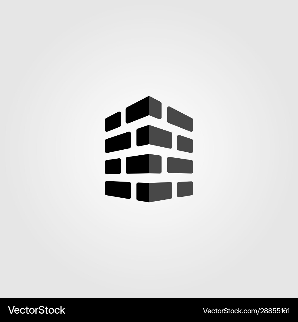 Bricks logo monochrome design label Bricks logo monochrome design label vector image