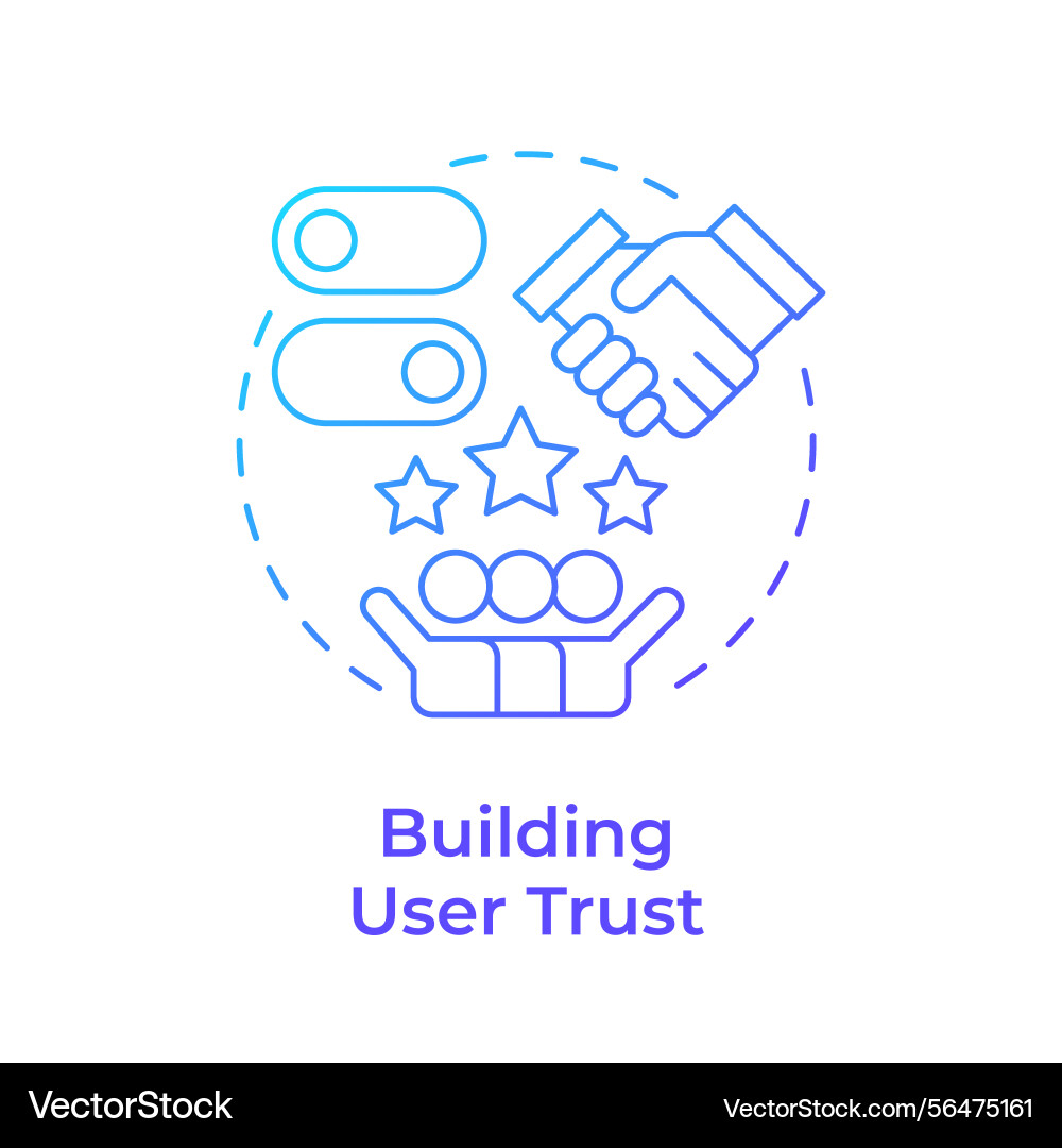 Building user trust blue gradient concept icon Building user trust blue gradient concept icon vector image
