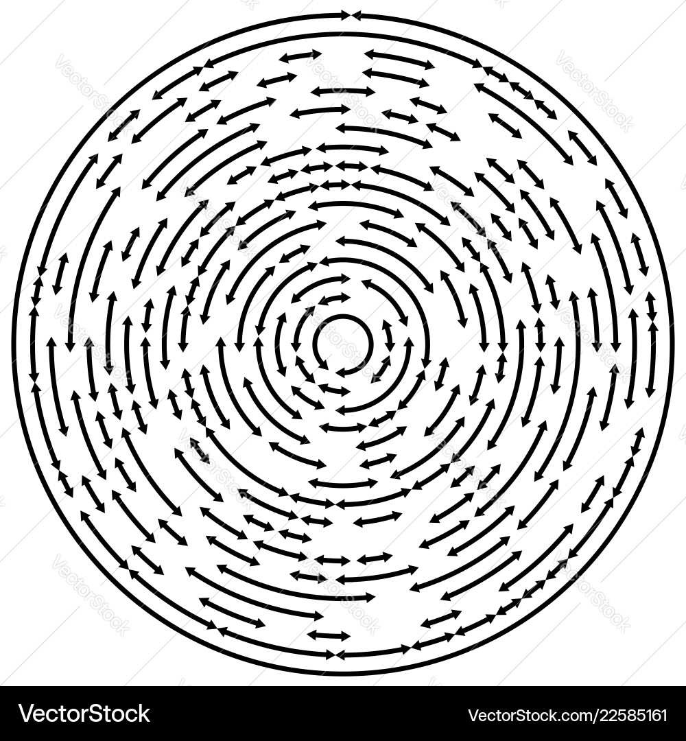 Circular concentric arrows cyclic cycle Circular concentric arrows cyclic cycle vector image