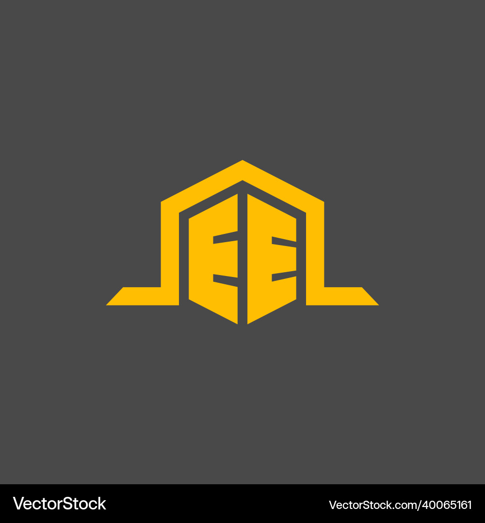Ee monogram initial logo with hexagon style design Ee monogram initial logo with hexagon style design vector image