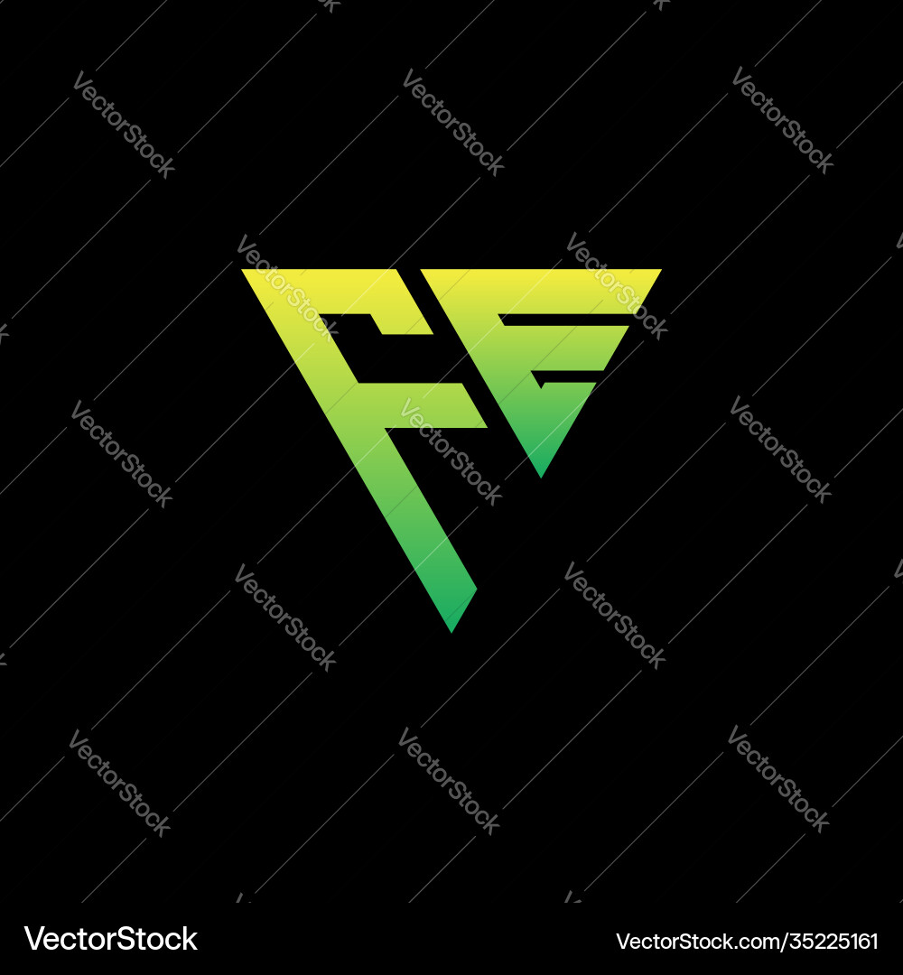 F e initial triangle logo monogram F e initial triangle logo monogram vector image